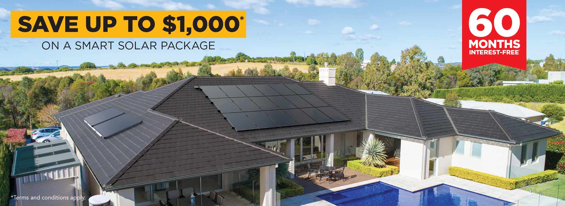 Save $1000 with a solar bundle from Solahart including solar power system and solar hot water heater